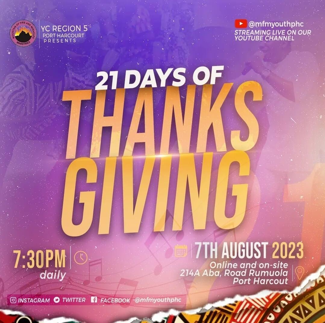 21 Days Thanksgiving Event
